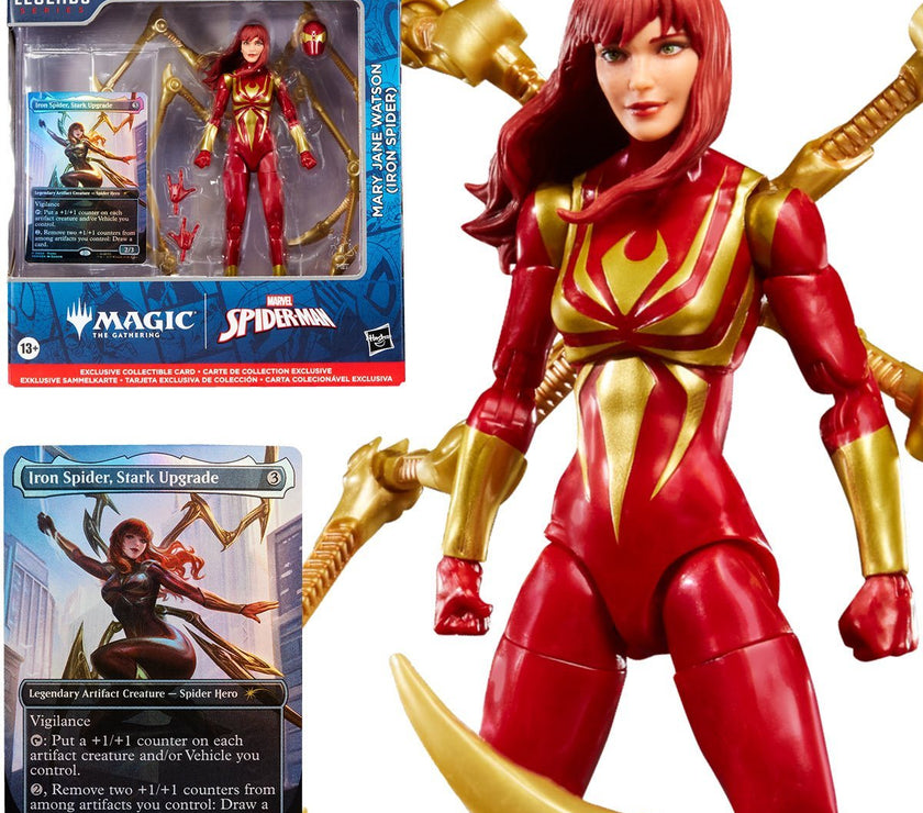Marvel Legends Mary Jane Watson Iron Spider Action Figure with Magic: The Gathering Card