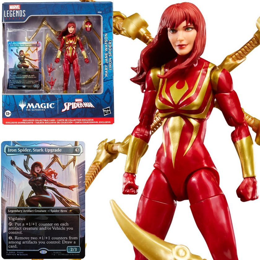 Marvel Legends Mary Jane Watson Iron Spider Action Figure with Magic: The Gathering Card