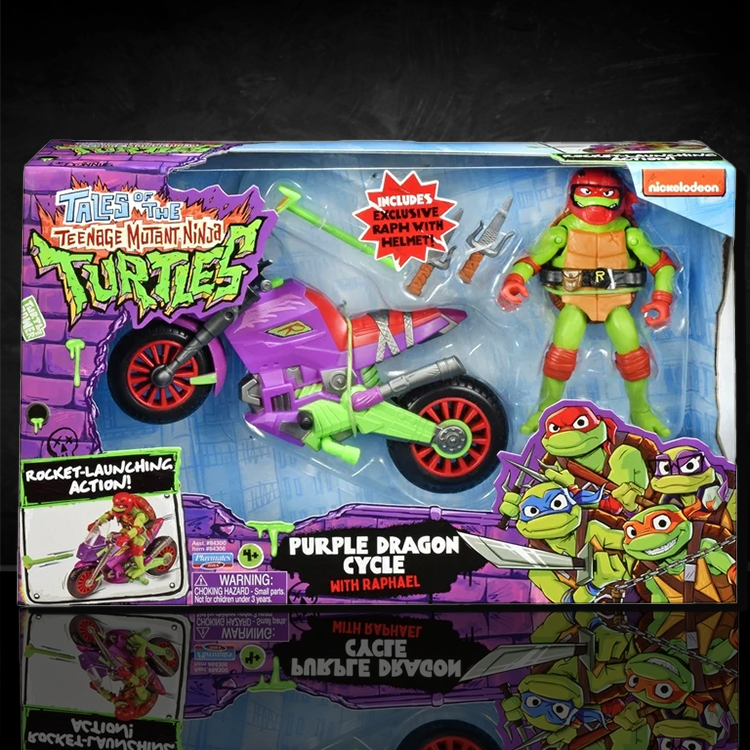 Purple Dragon Battle Cycle TMNT Mutant Mayhem Action Vehicle 4.5 inch image 0