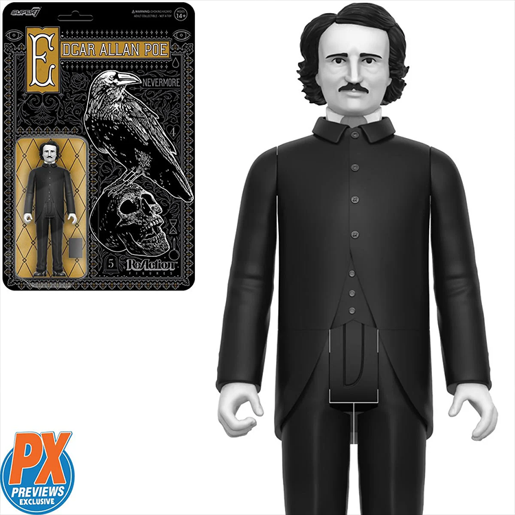 Edgar Allen Poe Grayscale 3 3/4-Inch ReAction Figure image 2
