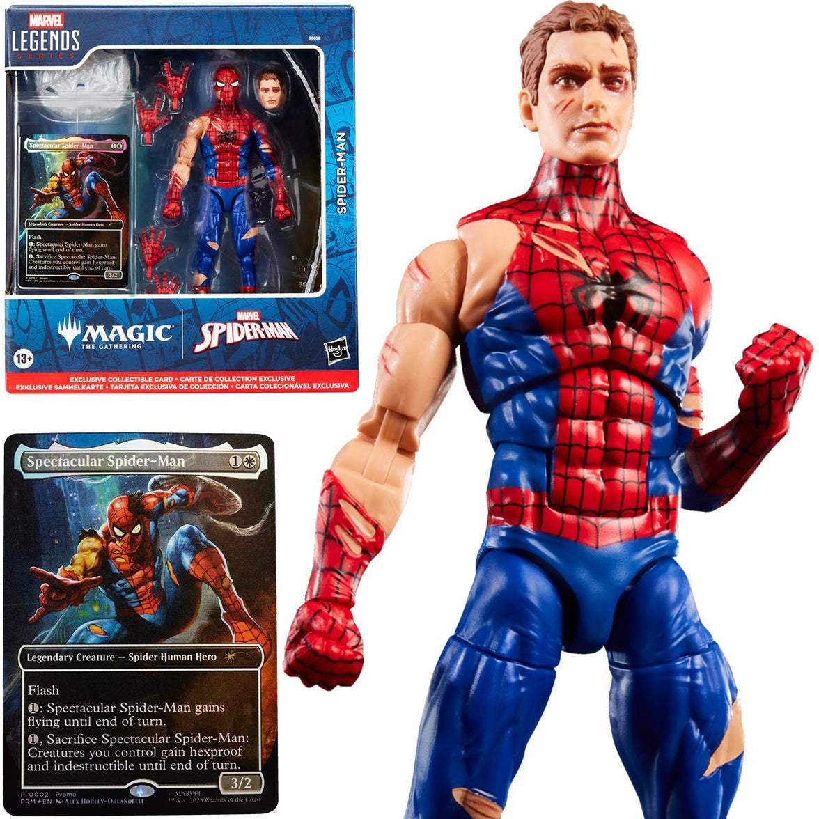 Marvel Legends Spider-Man Battle-Damaged 6-Inch Action Figure with Magic Card