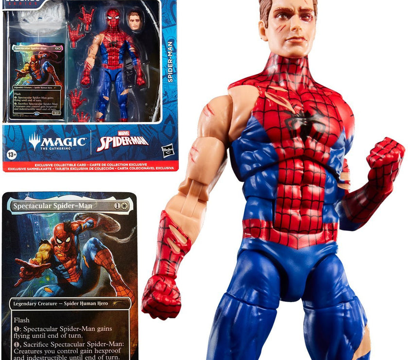 Marvel Legends Spider-Man Battle-Damaged 6-Inch Action Figure with Magic Card