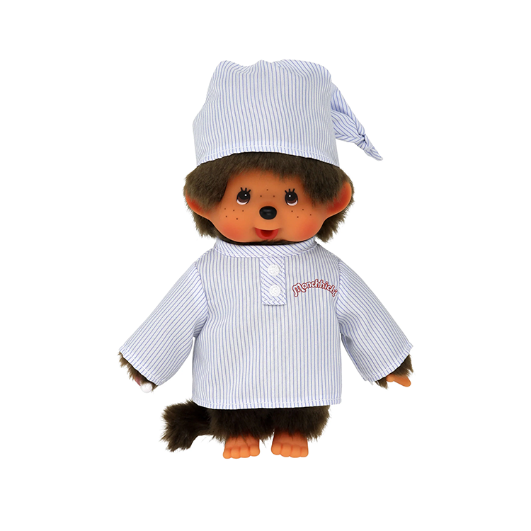 Monchhichi in Pajamas 7" Plush Toy - Classic Collectible Thumb-Sucking Monkey image 1