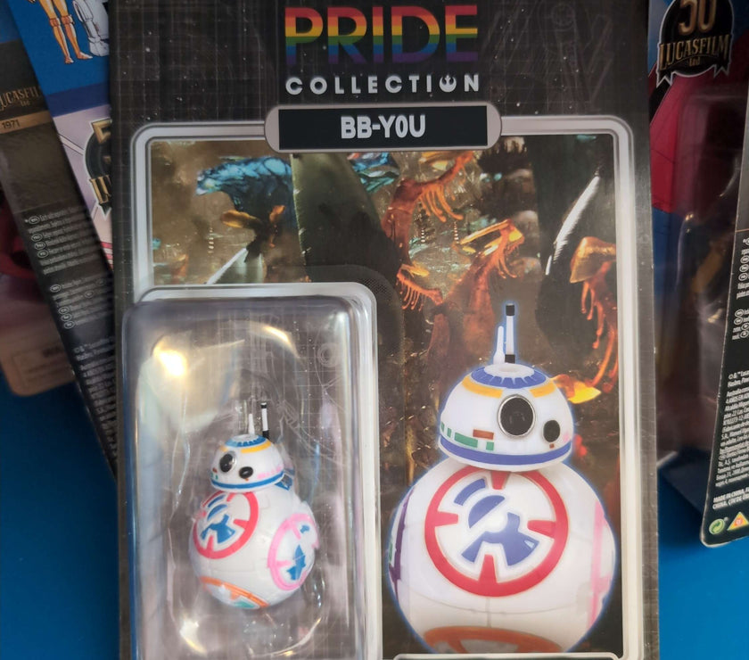 BB-YOU Star Wars Action Figure Pride Collection Droid in white and blue, collectible item by Disney.