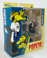 Boss Fight Studio Llc Castor Oyl Popeye Classics figure with Bernice the Whiffle Hen and Eugene the Jeep in packaging