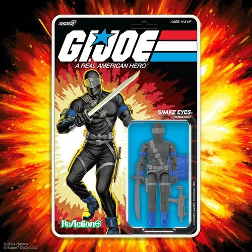 Snake Eyes Commando GI Joe Action Figure (Black) ReAction+ 1/18 image 0