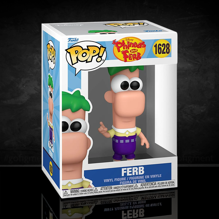 Funko Pop! vinyl figure of Ferb from Phineas and Ferb in branded window box #1628 packaging