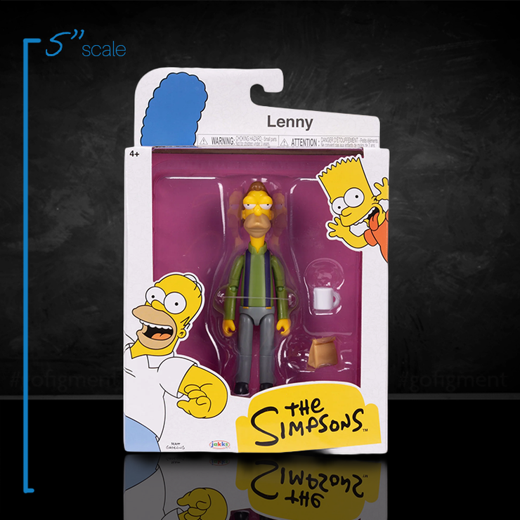 Lenny Leonard with Bag and Mug Wave 3 Action Figure The Simpsons 5in Scale image 0