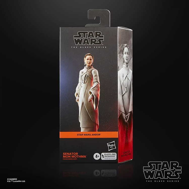 Hasbro Star Wars Black Series Senator Mon Mothma action figure in detailed packaging from Andor collection