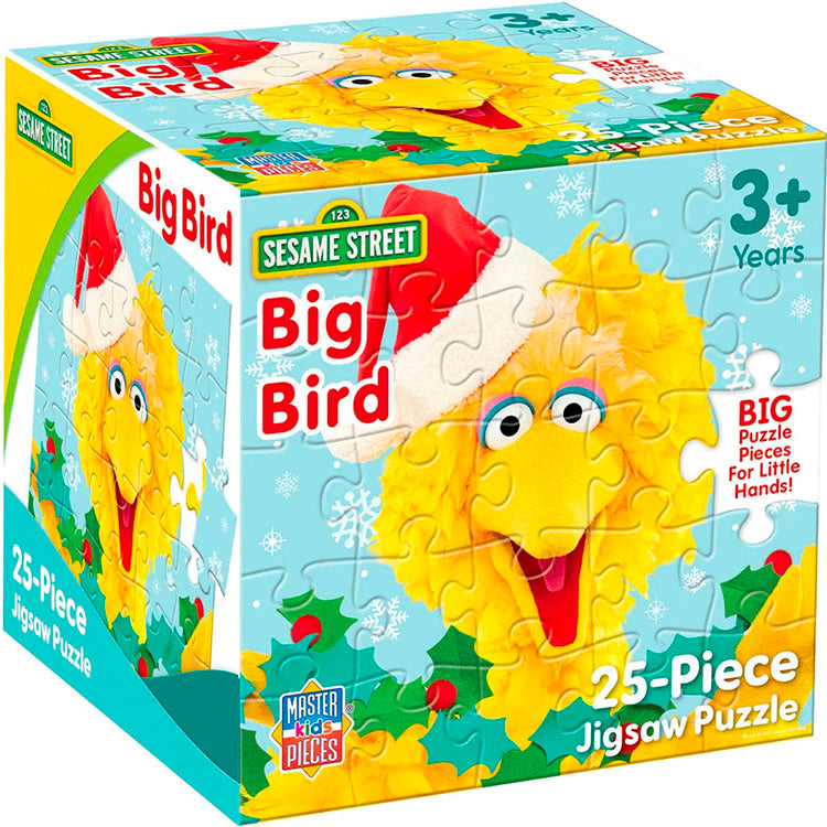 Master Pieces Sesame Street Big Bird 25-piece jigsaw puzzle with holiday theme for ages 3 and up in box packaging