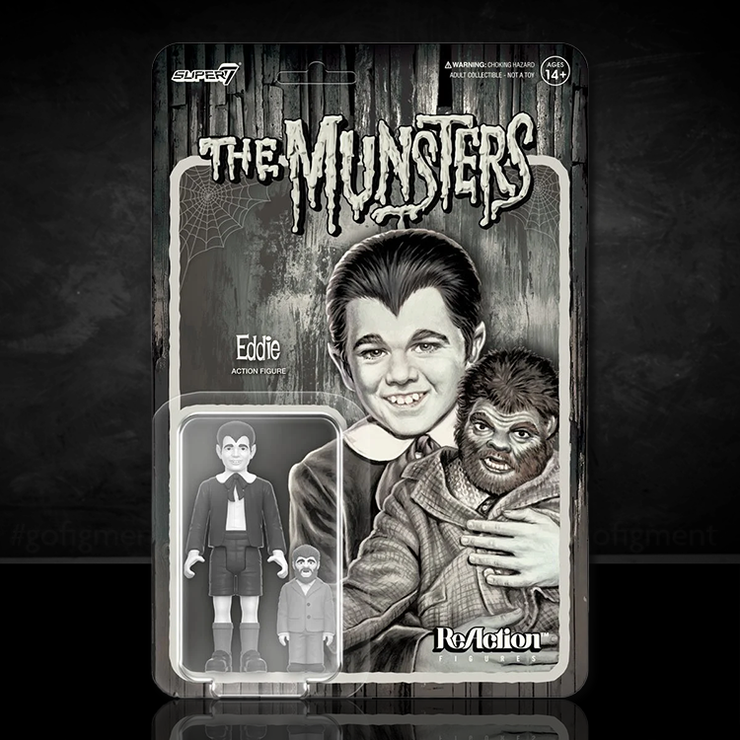 Eddie Munster (Grayscale) The Munsters 3 3/4-Inch ReAction Figure image 0