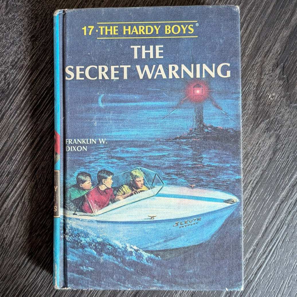 17 The Secret Warning (1966-YN Cameo):  Hardy Boys Book Blue-Back image 0