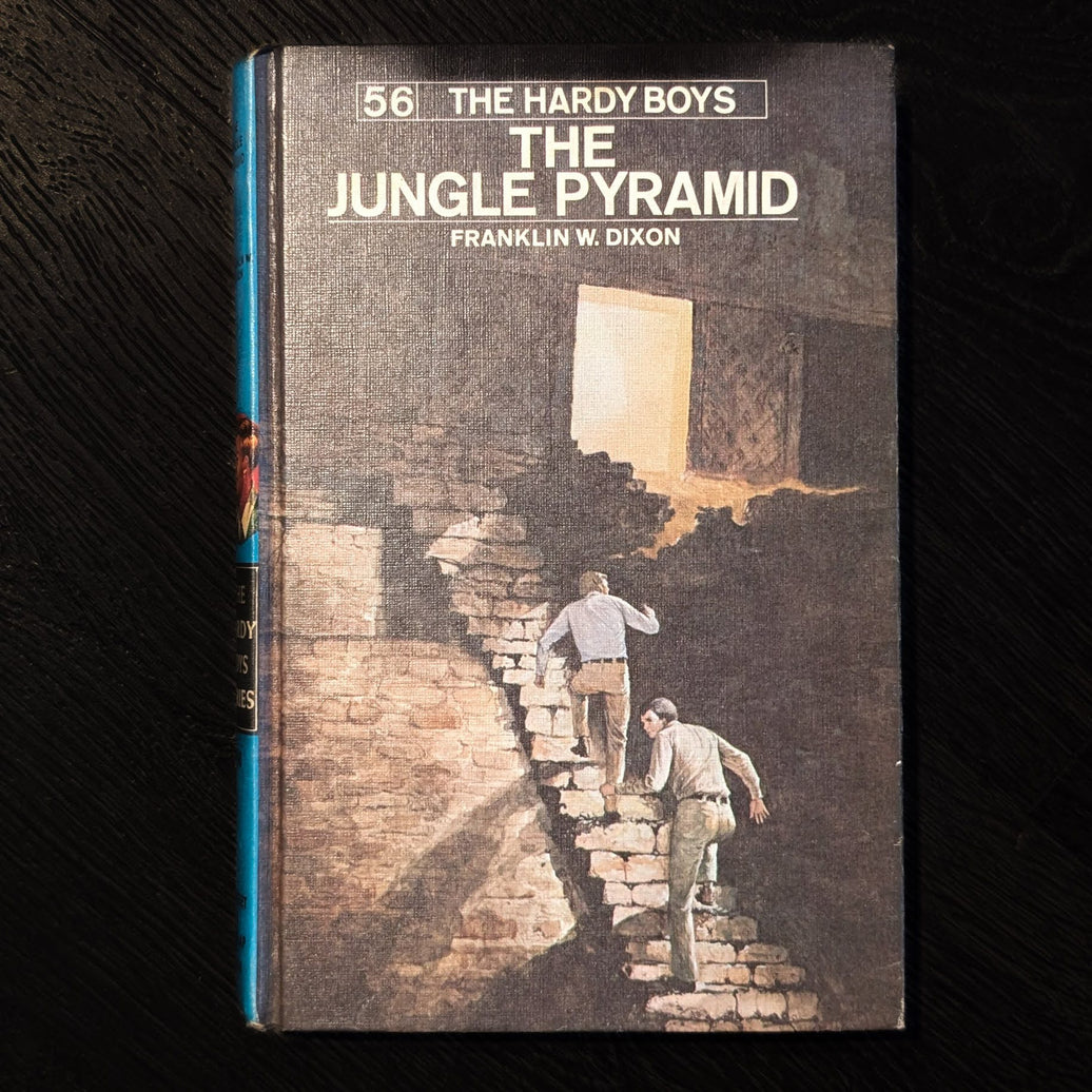 56 Jungle Pyramid (1977) Vintage Hardy Boys Book Blue-Back image 0