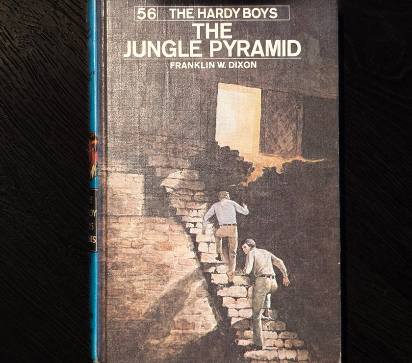 56 Jungle Pyramid (1977) Vintage Hardy Boys Book Blue-Back image 0