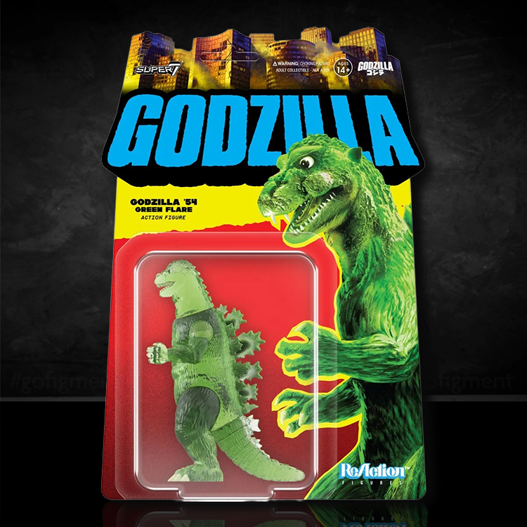 Godzilla Semi Clear Green ReAction Action Figure Super7 1:18 image 0