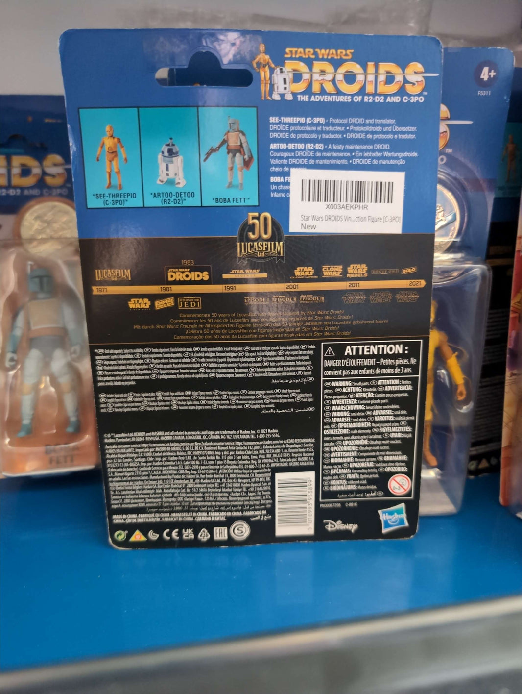 C-3PO Star Wars Droids Action Figure Vintage Collection with coin packaging Hasbro