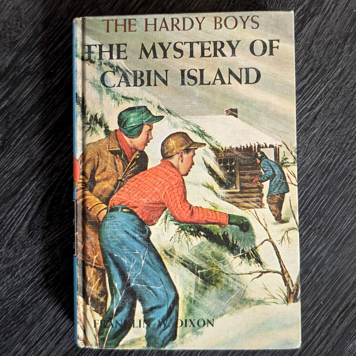 08 The Mystery of Cabin Island (1942):  Vintage Hardy Boys Book Blue-Back image 0