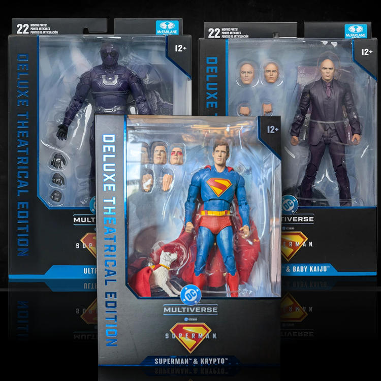 Superman 3 Figure Lot DC Multiverse Deluxe Theatrical Edition 7" includes Superman & Krypto, Lex Luthor, Ultraman by McFarlane