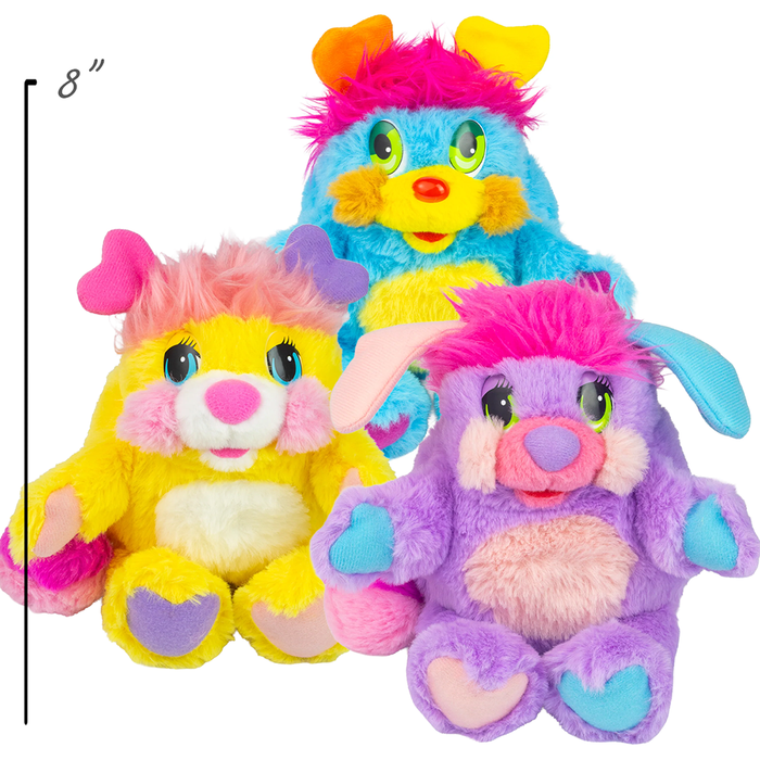 Popples 8" Small Plush Collection (Set of 3) by The Loyal Subjects, colorful plush toys