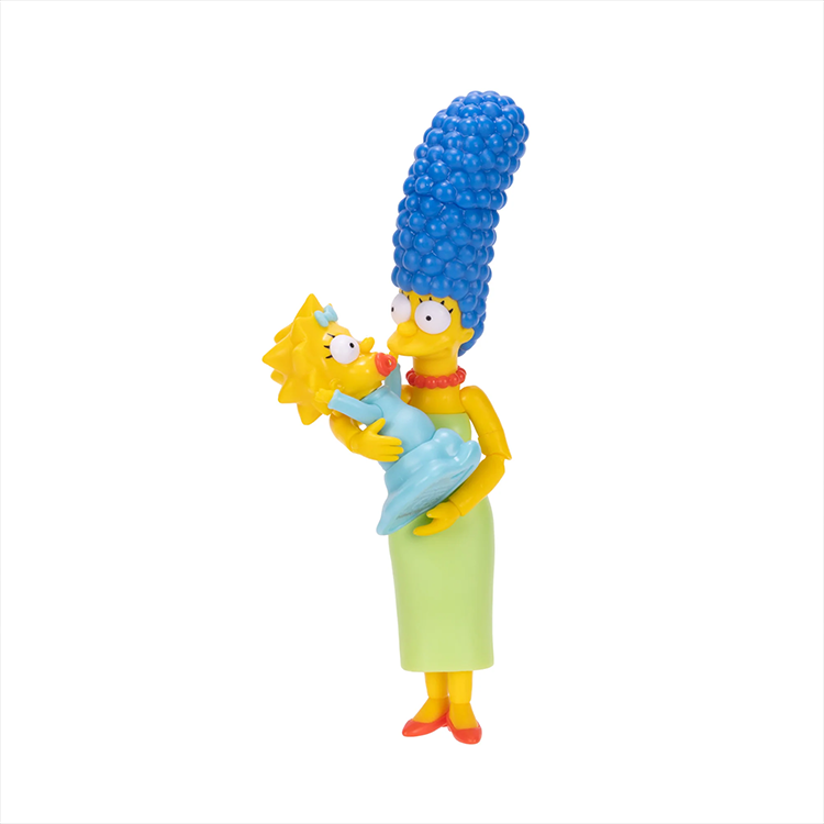 Jakks Pacific The Simpsons Marge Simpson holding Maggie 5-inch premium collectible action figure on white background