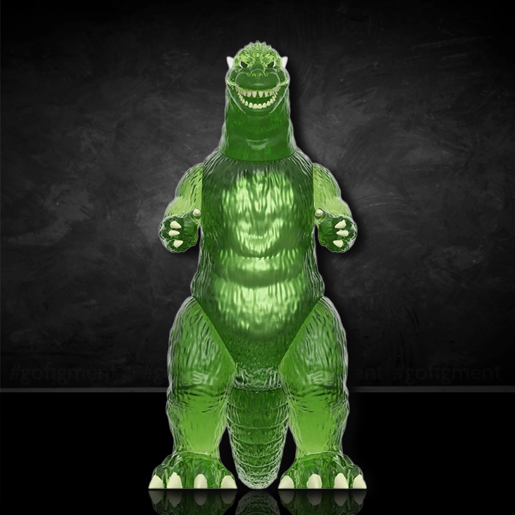 Godzilla Semi Clear Green ReAction Action Figure Super7 1:18 image 1
