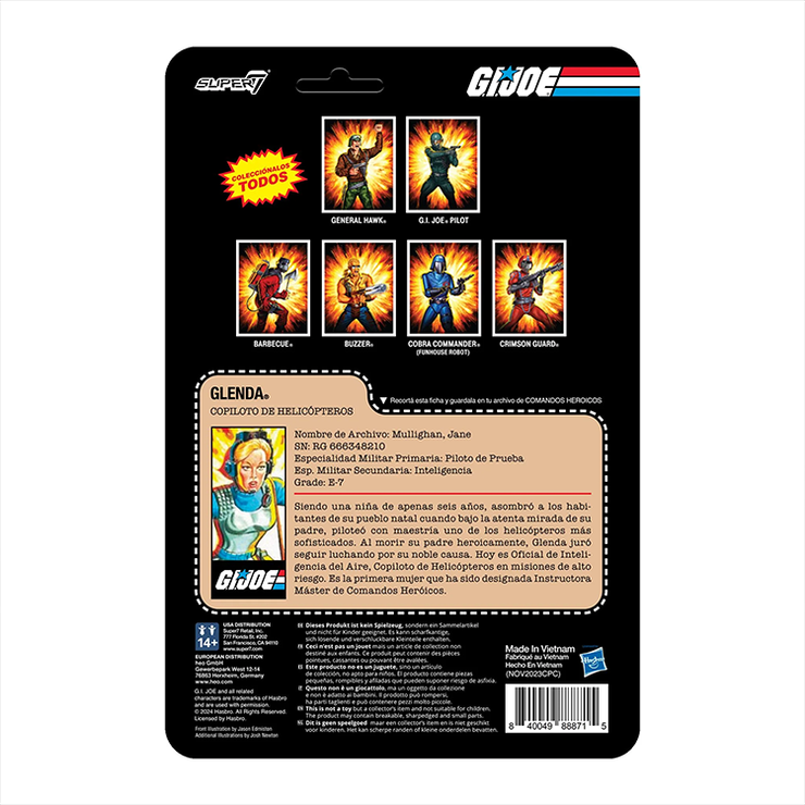 Glenda Helicopter co-pilot Action Figure GI Joe Reaction Plus 1:18 image 5