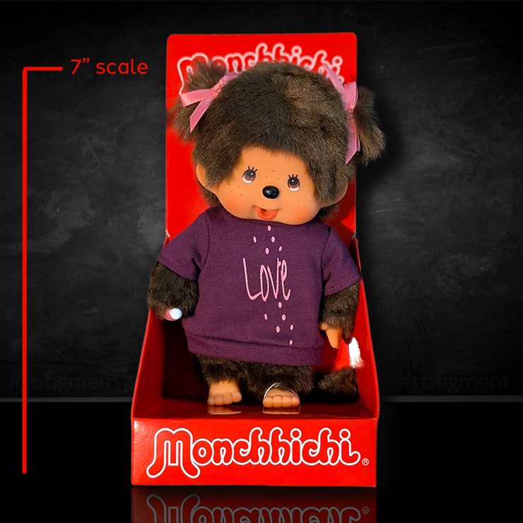 Monchhichi LOVE 7" Plush Toy - Classic Collectible Thumb-Sucking Monkey image 0
