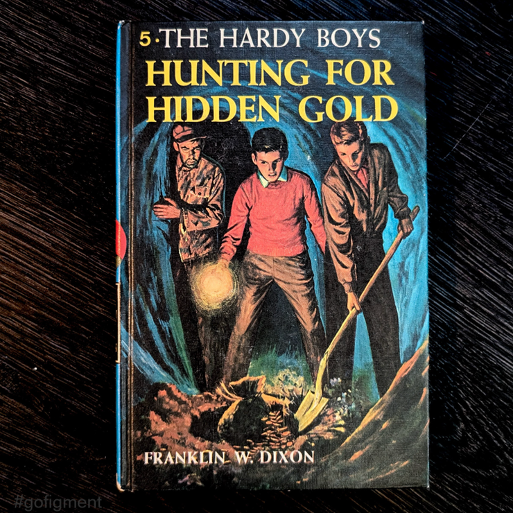 05 Hunting for Hidden Gold (1963-YN):  Vintage Hardy Boys Book Blue-Back image 0