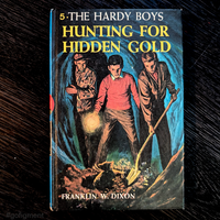 05 Hunting for Hidden Gold (1963-YN):  Vintage Hardy Boys Book Blue-Back image 0