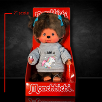 Monchhichi Girl Unicorn 7" Plush Toy - Classic Collectible Thumb-Sucking Monkey image 0