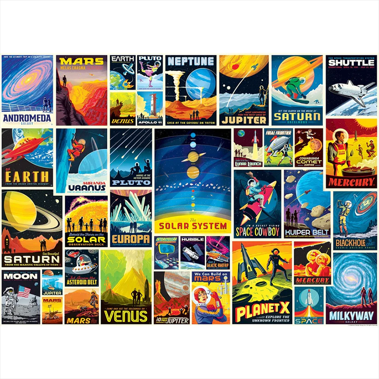 Space Travel Poster Puzzle | Master Pieces | 1000 Pieces image 2