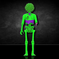 Super7 Blacklight Female Zombie action figure from Return of the Living Dead showing green skeletal back view