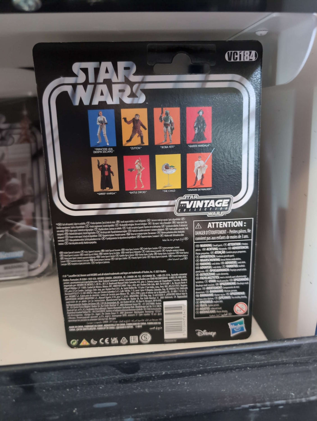 Star Wars The Child Star Wars Vintage Collection Action Figure packaging back view by Hasbro