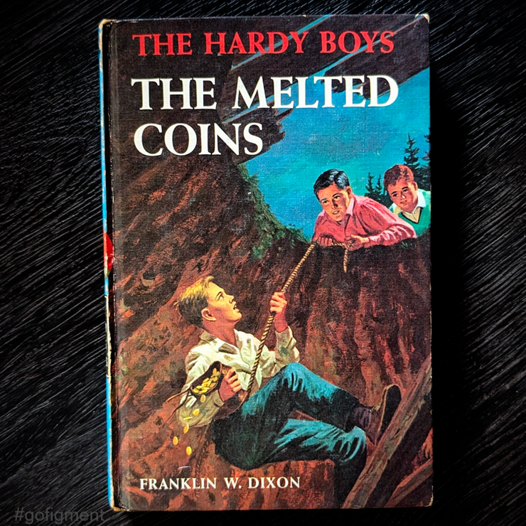 23 The Melted Coins (1944):  Vintage Hardy Boys Book Blue-Back image 0