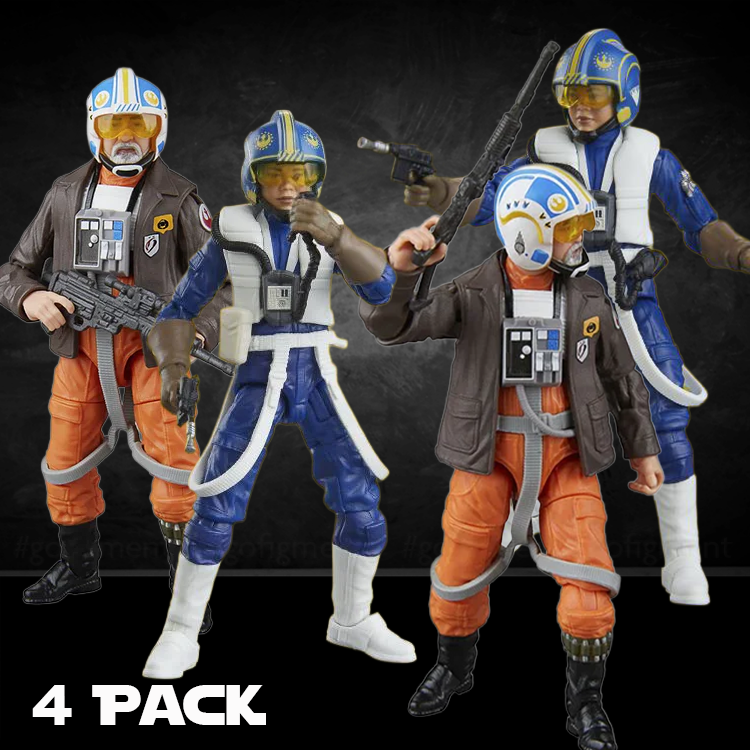 Star Wars X-Wing Pilot 4 Pack BUNDLE Lot Lt. Callahan and Carson Tevo Vintage Collection