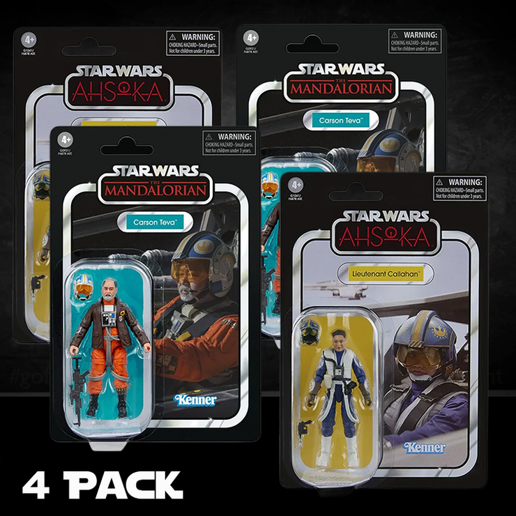 Star Wars X-Wing Pilot 4 Pack BUNDLE Lot Lt. Callahan and Carson Tevo Vintage Collection