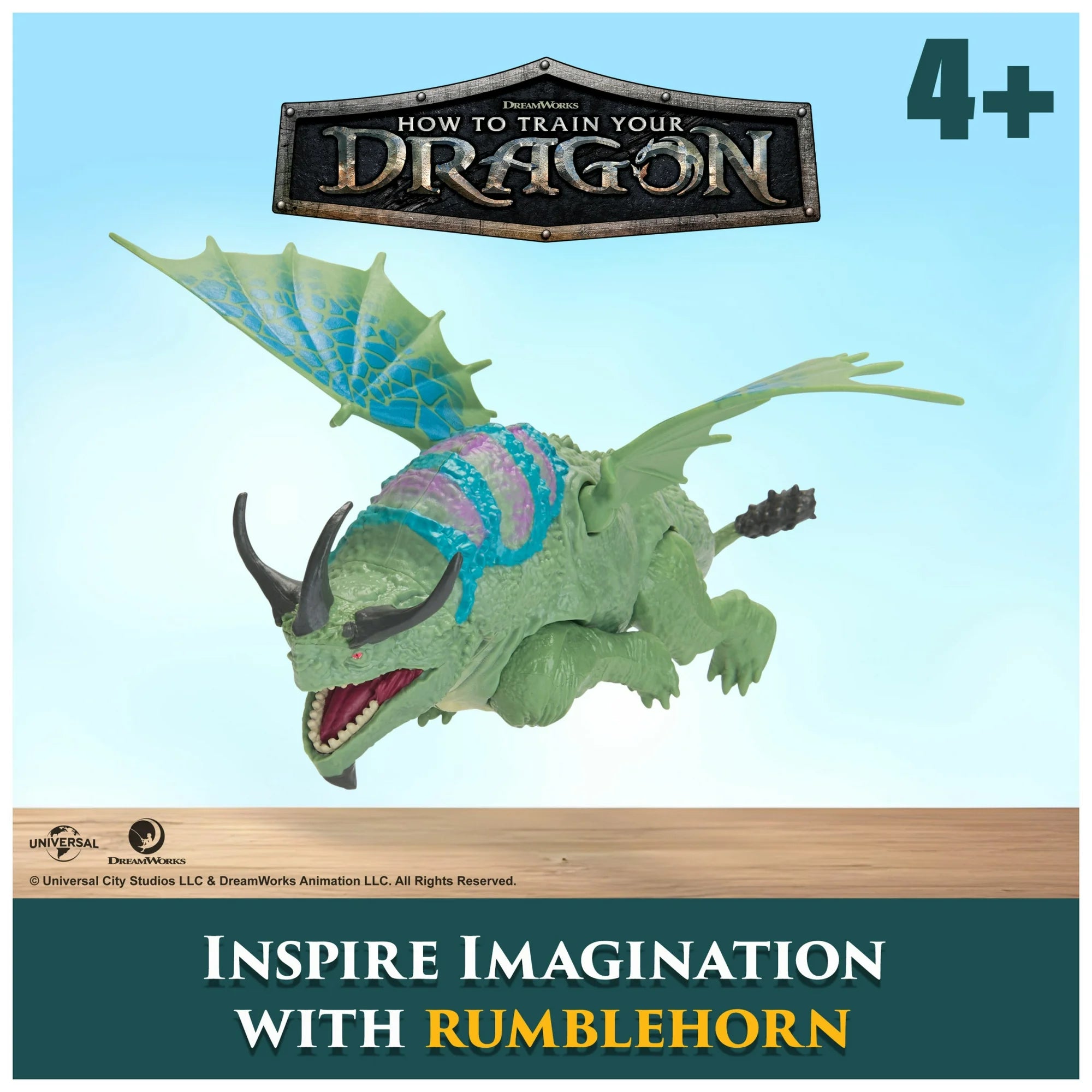 How to Train Your Dragon Rumblehorn action figure by Spin Master for ages 4 and up with detailed wings and horns