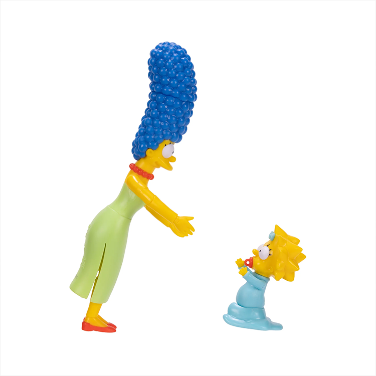 Jakks Pacific Marge Simpson and Maggie Wave 3 5 inch scale action figures with outstretched arms on white background