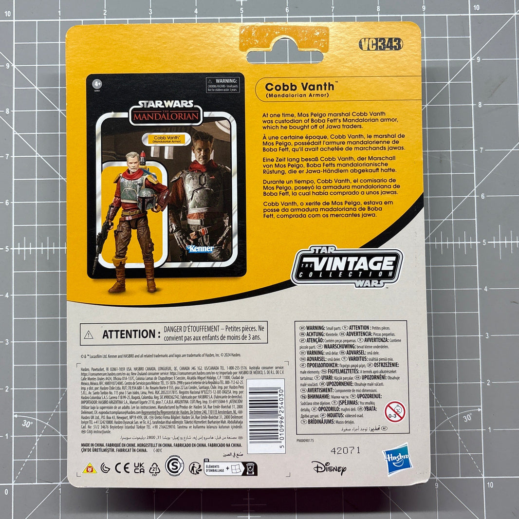 Cobb Vanth (Mando Armor) 1:18 | 3.75" Star Wars The Vintage Collection Action Figure VC-343 Kenner packaging back