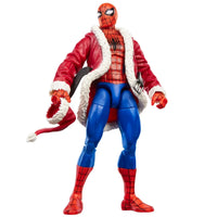 Spider-Man Marvel Legends Series Holiday Special Christmas Action Figure by Hasbro 6-Inch in red holiday coat