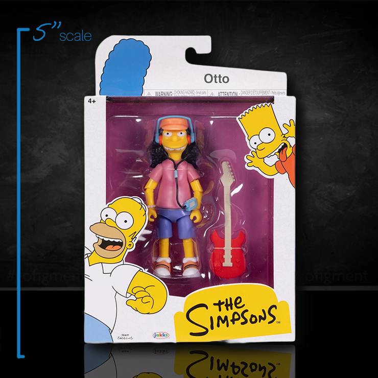 Otto with Guitar Wave 1 Action Figure The Simpsons 5in Scale image 0