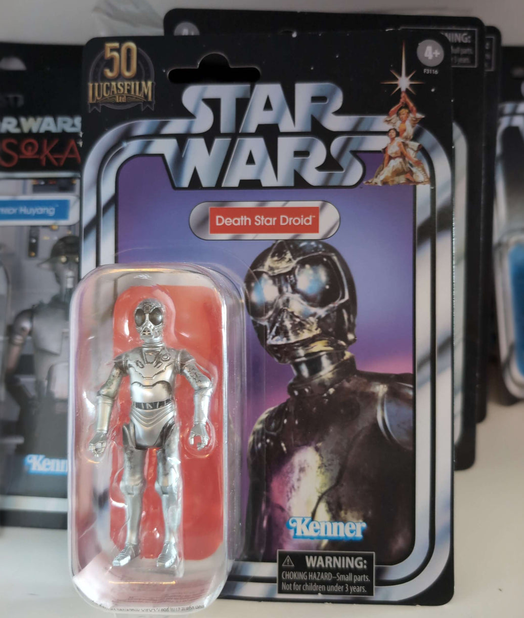 Death Star Droid Star Wars Vintage Collection Action Figure in retro card packaging by Hasbro.