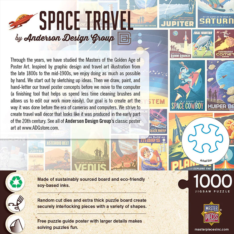 Space Travel Poster Puzzle | Master Pieces | 1000 Pieces image 1