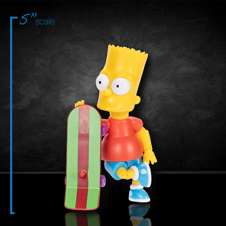 Bart Simpson with Skateboard Wave 1 Action Figure The Simpsons 5in Scale image 1