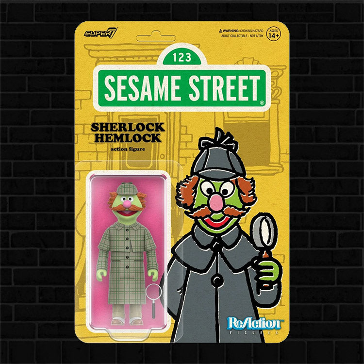 Sesame Street Action Figure Lot #1 Lefty, Sherlock, Mr Hooper, Big Bird collectible set by Super7