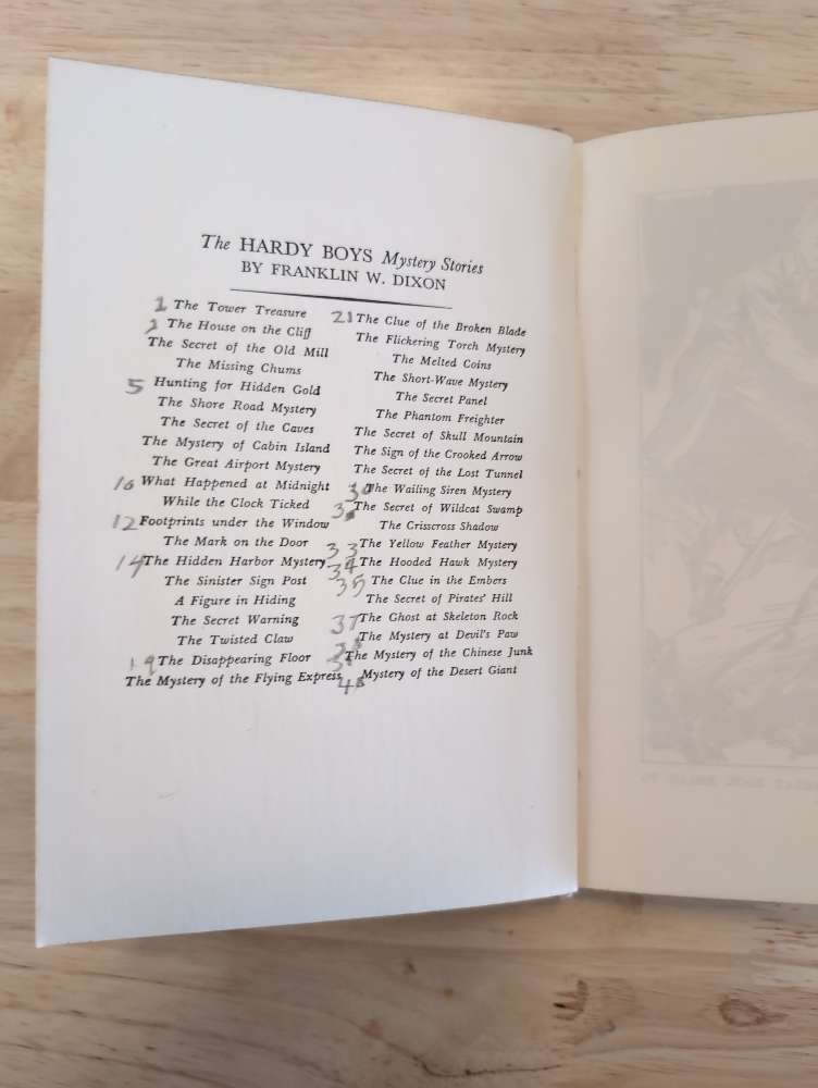 05 Hunting for Hidden Gold (1928):  Vintage Hardy Boys Book Brown Back image 2