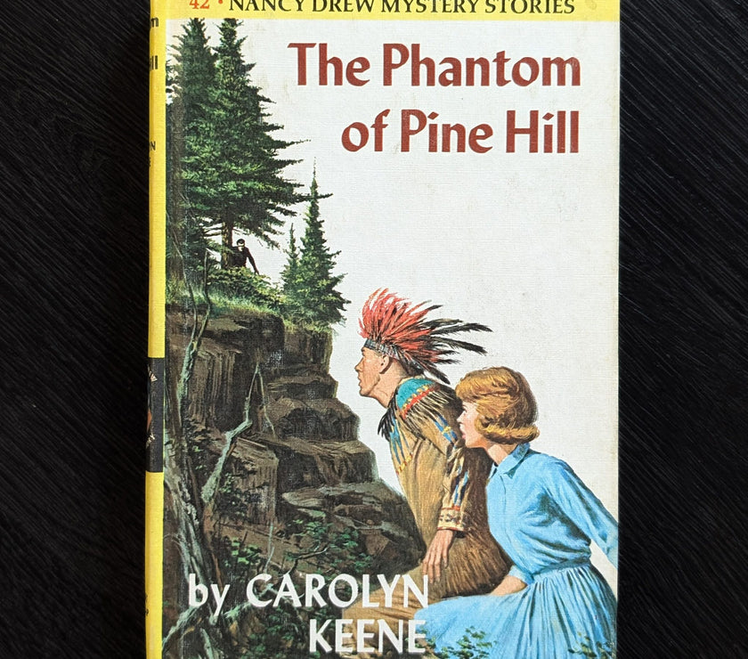 42 The Phantom of Pine Hill Yellow Bar Nancy Drew Mystery Books -1965-YB image 0