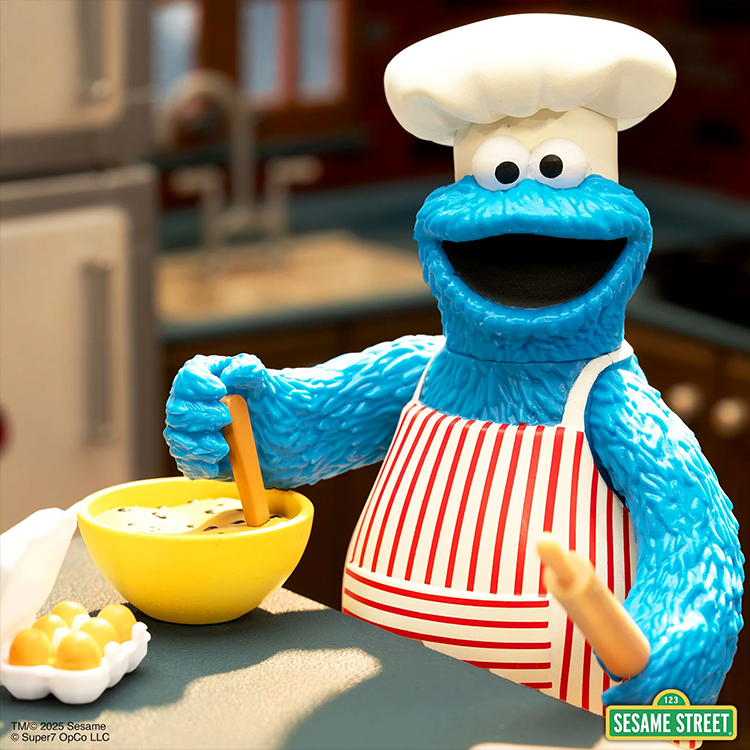 Chef Cookie Monster Sesame Street Action Figure 3 3/4 Super 7 image 1