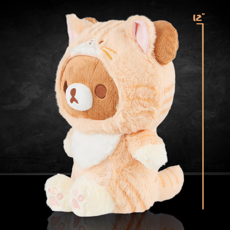 Chairoikoguma Plush in a Tan Cat Costume San-X Original image 0