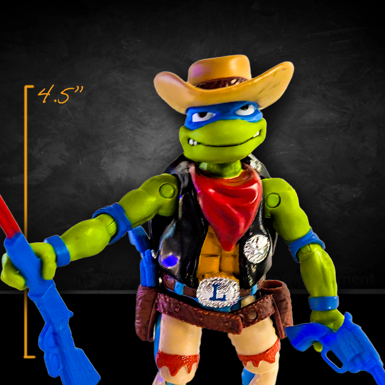Cowboy Leo TMNT Disguise Party Action Figure 4.5 inch LOOSE image 0